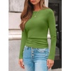 image:imageAUTOMET Womens Ribbed Long Sleeve Shirts Basic Top For Fall Work amp CasualAvocado Green