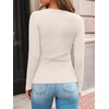 image:imageAUTOMET Womens Ribbed Long Sleeve Shirts Basic Top For Fall Work amp CasualBeige