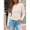 image:imageAUTOMET Womens Ribbed Long Sleeve Shirts Basic Top For Fall Work amp CasualBeige