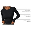 image:imageAUTOMET Womens Ribbed Long Sleeve Shirts Basic Top For Fall Work amp CasualBlack