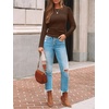 image:imageAUTOMET Womens Ribbed Long Sleeve Shirts Basic Top For Fall Work amp CasualBrown