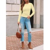image:imageAUTOMET Womens Ribbed Long Sleeve Shirts Basic Top For Fall Work amp CasualButter Yellow