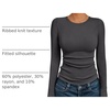 image:imageAUTOMET Womens Ribbed Long Sleeve Shirts Basic Top For Fall Work amp CasualCharcoal