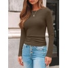 image:imageAUTOMET Womens Ribbed Long Sleeve Shirts Basic Top For Fall Work amp CasualCoffee