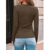 image:imageAUTOMET Womens Ribbed Long Sleeve Shirts Basic Top For Fall Work amp CasualCoffee