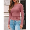 image:imageAUTOMET Womens Ribbed Long Sleeve Shirts Basic Top For Fall Work amp CasualCoral