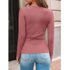 image:imageAUTOMET Womens Ribbed Long Sleeve Shirts Basic Top For Fall Work amp CasualCoral