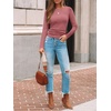 image:imageAUTOMET Womens Ribbed Long Sleeve Shirts Basic Top For Fall Work amp CasualCoral