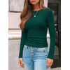 image:imageAUTOMET Womens Ribbed Long Sleeve Shirts Basic Top For Fall Work amp CasualDark Green
