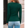 image:imageAUTOMET Womens Ribbed Long Sleeve Shirts Basic Top For Fall Work amp CasualDark Green