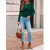 image:imageAUTOMET Womens Ribbed Long Sleeve Shirts Basic Top For Fall Work amp CasualDark Green