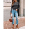 image:imageAUTOMET Womens Ribbed Long Sleeve Shirts Basic Top For Fall Work amp CasualDark Grey