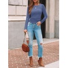 image:imageAUTOMET Womens Ribbed Long Sleeve Shirts Basic Top For Fall Work amp CasualDusty Blue