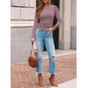 image:imageAUTOMET Womens Ribbed Long Sleeve Shirts Basic Top For Fall Work amp CasualGrey Pink