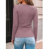 image:imageAUTOMET Womens Ribbed Long Sleeve Shirts Basic Top For Fall Work amp CasualGrey Pink