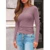 image:imageAUTOMET Womens Ribbed Long Sleeve Shirts Basic Top For Fall Work amp CasualGrey Pink