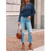 image:imageAUTOMET Womens Ribbed Long Sleeve Shirts Basic Top For Fall Work amp CasualHaze Blue
