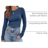 image:imageAUTOMET Womens Ribbed Long Sleeve Shirts Basic Top For Fall Work amp CasualHaze Blue