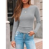 image:imageAUTOMET Womens Ribbed Long Sleeve Shirts Basic Top For Fall Work amp CasualHeather Grey