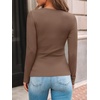 image:imageAUTOMET Womens Ribbed Long Sleeve Shirts Basic Top For Fall Work amp CasualKhaki