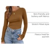 image:imageAUTOMET Womens Ribbed Long Sleeve Shirts Basic Top For Fall Work amp CasualLight Brown