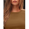 image:imageAUTOMET Womens Ribbed Long Sleeve Shirts Basic Top For Fall Work amp CasualLight Brown