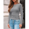 image:imageAUTOMET Womens Ribbed Long Sleeve Shirts Basic Top For Fall Work amp CasualLight Grey