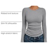 image:imageAUTOMET Womens Ribbed Long Sleeve Shirts Basic Top For Fall Work amp CasualLight Grey