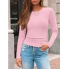 image:imageAUTOMET Womens Ribbed Long Sleeve Shirts Basic Top For Fall Work amp CasualLight Pink