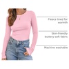image:imageAUTOMET Womens Ribbed Long Sleeve Shirts Basic Top For Fall Work amp CasualLight Pink