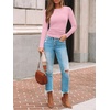 image:imageAUTOMET Womens Ribbed Long Sleeve Shirts Basic Top For Fall Work amp CasualLight Pink