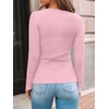 image:imageAUTOMET Womens Ribbed Long Sleeve Shirts Basic Top For Fall Work amp CasualLight Pink