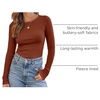image:imageAUTOMET Womens Ribbed Long Sleeve Shirts Basic Top For Fall Work amp CasualMaple