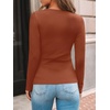image:imageAUTOMET Womens Ribbed Long Sleeve Shirts Basic Top For Fall Work amp CasualMaple