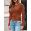 image:imageAUTOMET Womens Ribbed Long Sleeve Shirts Basic Top For Fall Work amp CasualMaple