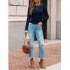 image:imageAUTOMET Womens Ribbed Long Sleeve Shirts Basic Top For Fall Work amp CasualNavy Blue