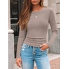 image:imageAUTOMET Womens Ribbed Long Sleeve Shirts Basic Top For Fall Work amp CasualOatmeal