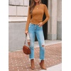 image:imageAUTOMET Womens Ribbed Long Sleeve Shirts Basic Top For Fall Work amp CasualOrange