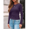 image:imageAUTOMET Womens Ribbed Long Sleeve Shirts Basic Top For Fall Work amp CasualPurple