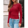 image:imageAUTOMET Womens Ribbed Long Sleeve Shirts Basic Top For Fall Work amp CasualRed