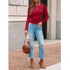 image:imageAUTOMET Womens Ribbed Long Sleeve Shirts Basic Top For Fall Work amp CasualRed