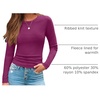 image:imageAUTOMET Womens Ribbed Long Sleeve Shirts Basic Top For Fall Work amp CasualRose Red