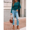 image:imageAUTOMET Womens Ribbed Long Sleeve Shirts Basic Top For Fall Work amp CasualTeal