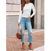 image:imageAUTOMET Womens Ribbed Long Sleeve Shirts Basic Top For Fall Work amp CasualWhite