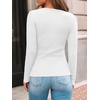 image:imageAUTOMET Womens Ribbed Long Sleeve Shirts Basic Top For Fall Work amp CasualWhite