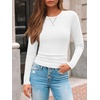 image:imageAUTOMET Womens Ribbed Long Sleeve Shirts Basic Top For Fall Work amp CasualWhite