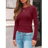 image:imageAUTOMET Womens Ribbed Long Sleeve Shirts Basic Top For Fall Work amp CasualWine Red