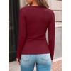 image:imageAUTOMET Womens Ribbed Long Sleeve Shirts Basic Top For Fall Work amp CasualWine Red