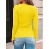 image:imageAUTOMET Womens Ribbed Long Sleeve Shirts Basic Top For Fall Work amp CasualYellow