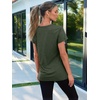 image:imageAUTOMET Womens Short Sleeve Crewneck Shirts Summer Basic Tops02armygreen